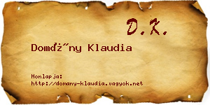 Domány Klaudia névjegykártya