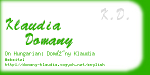 klaudia domany business card